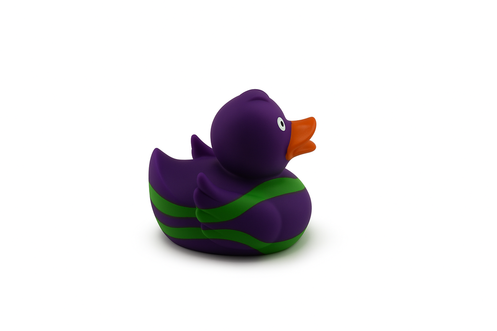 Purple Duck With Green Stripes
