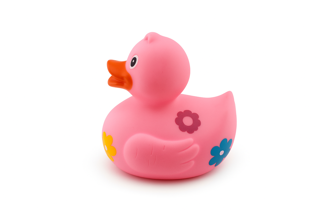 Bath Duck With Flower Pink