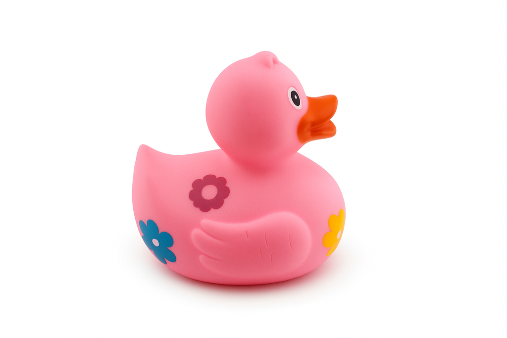 Bath Duck With Flower Pink