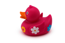 Bath Duck With Flower Dark Pink