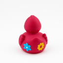 Bath Duck With Flower Dark Pink