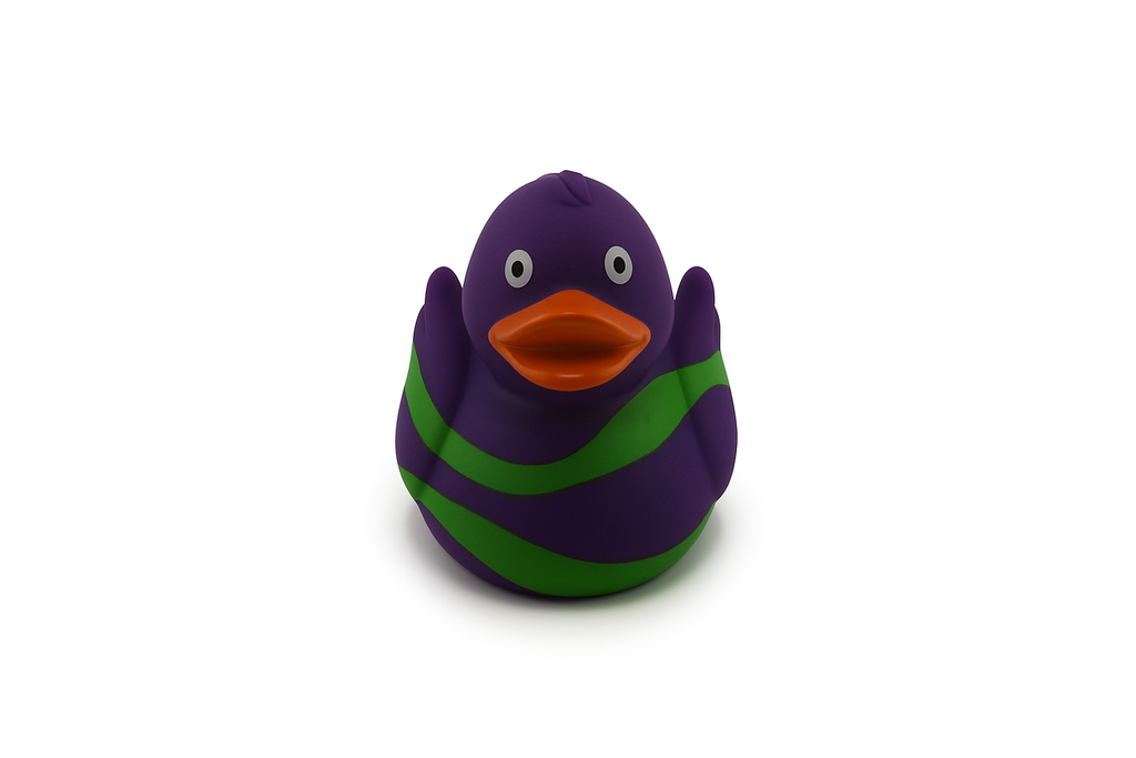 Purple Duck With Green Stripes
