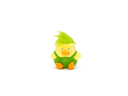 Pelluche With Troll Hair Small Green