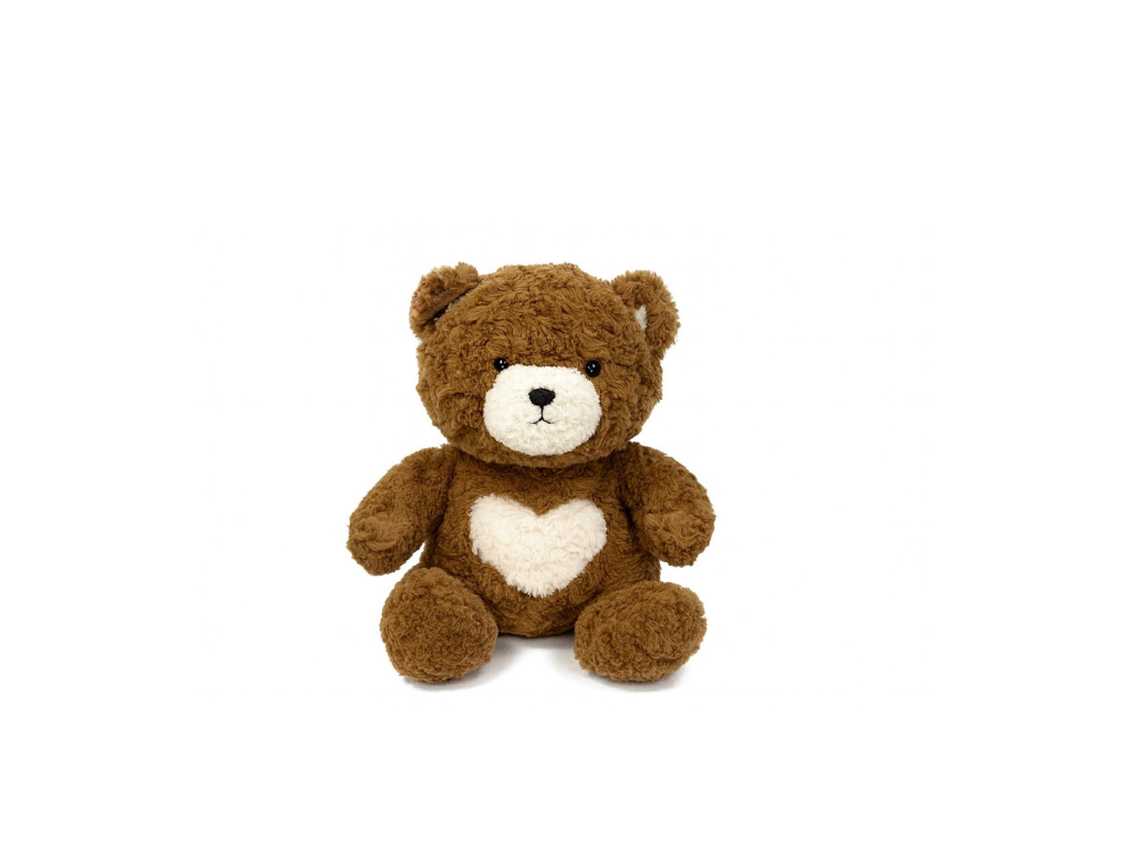 WHITE HEART  BROWN BEAR SMALL