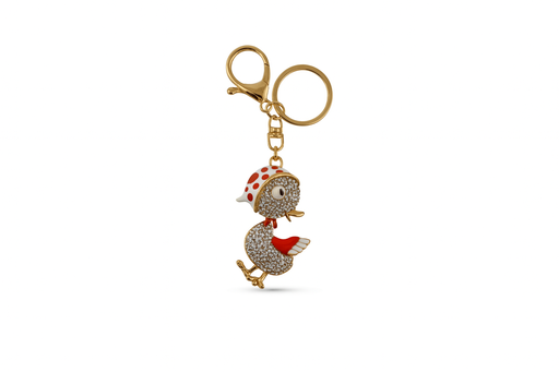 [KYDD0021] Keychain Duck With Scarf Red